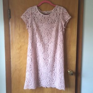 LOFT blush pink lace dress
